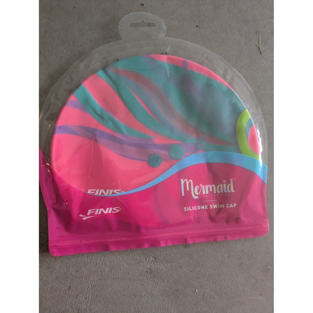 NEW FINIS Swim Cap Women's One Size Crown Pink Mermaid Collection Silicone
